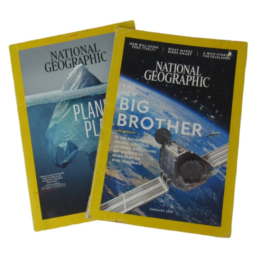 2 National Geographic Magazine Issues - Planet or Plastic? 2018/Big Brother 2018